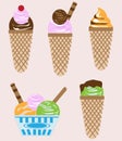 Delicious Ice-creams with variety of flavours Royalty Free Stock Photo