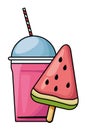 Delicious ice lolly icon cartoon and frozen ice shaved