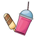 Delicious ice lolly icon cartoon and frozen ice shaved
