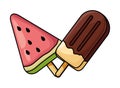 Delicious ice lolly icon cartoon