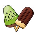 Delicious ice lolly icon cartoon