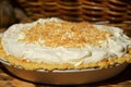 Delicious inviting homemade traditional coconut cream pie