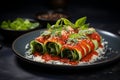 Delicious Italian Cannelloni Pasta Dish with Copy Space for Text and Recipe Suggestions