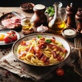 delicious italian fettuccine carbonara