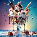 Delicious Italian gelato is a frozen dessert that is made with milk, sugar, and other flavorings