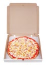 Delicious italian pizza in cardboard box Royalty Free Stock Photo