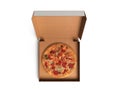 Delicious italian pizza in dox 3d render over color
