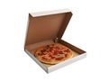 Delicious italian pizza in dox 3d render on white no shadow