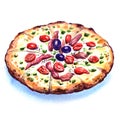 Delicious italian pizza over white background