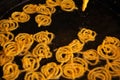 Delicious jalebi frying in oil pan