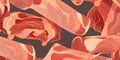 Delicious Jamon Meat Product Horizontal Background Illustration.