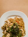 Delicious Japanese cuisine Yakisoba Close Up Royalty Free Stock Photo