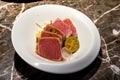 A delicious Japanese dish, seared tuna fillets