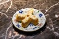 A delicious Japanese dish, sweet pumpkin cake Royalty Free Stock Photo