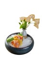 A delicious Japanese dish, traditional Japanese food, on a white background. The color is attractive.