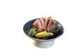 A delicious Japanese dish, traditional Japanese food, on a white background. The color is attractive.