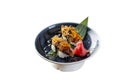 A delicious Japanese dish, traditional Japanese food, on a white background. The color is attractive.