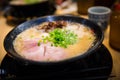 Delicious japaness ramen served in a bowl