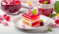 Delicious jelly cake isolated on white Royalty Free Stock Photo