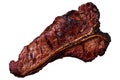 Delicious juicy beef tbone steak with salt, spices and herbs