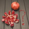 Delicious juicy ripe flavored pomegranates