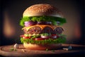 Ai Generative Delicious Jumbo Burgers Indulge in the Yumminess