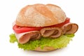 Delicious kaiser roll with turkey breast, lettuce