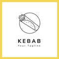 Delicious kebab culinary logo design templates from Turkey for food companies style simple line art modern