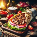 a delicious kebab Shawarma Arabic Taste 1001 Night Royalty Free Stock Photo