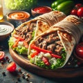 a delicious kebab Shawarma Arabic Taste 1001 Night