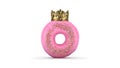 Delicious King donut. 3d render