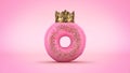 Delicious King donut. 3d render