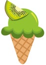 Delicious kiwi ice cream cone Royalty Free Stock Photo