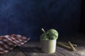 delicious Kiwi ice-cream on wood Royalty Free Stock Photo