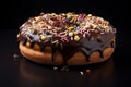 Delicious Large chocolate donut. Generate Ai