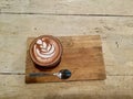 Delicious latte. Morning caffe mocha. top view. Hot Drink. Royalty Free Stock Photo
