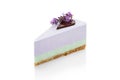 Delicious lavender cake isolated.