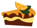 Lemon cake, vector or color illustration