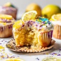 Delicious Lemon Cupcake with Creamy and Zesty Frosting on White Background .