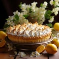 Delicious Lemon Meringue Pie. ai generated
