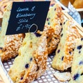 Delicious lemon and raspberry cake slices