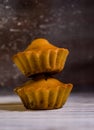 Delicious light cupcakes, sugar free with a festive background