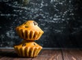 Delicious light cupcakes, sugar free with a festive background