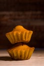 Delicious light cupcakes, sugar free with a festive background