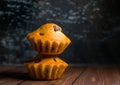 Delicious light cupcakes, sugar free with a festive background