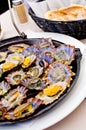 Limpets fried on the pan Royalty Free Stock Photo