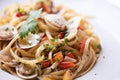 Delicious linguine pasta in a clams sauce Royalty Free Stock Photo