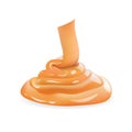 Delicious Liquid Caramel Isolated . Realistic Vector Illustration