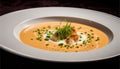 Delicious Lobster Bisque, This creamy soup is made with lobster, food photography Royalty Free Stock Photo