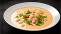 Delicious Lobster Bisque, This creamy soup is made with lobster, food photography Royalty Free Stock Photo
